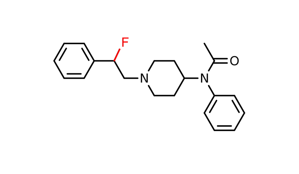 Chemical structure of fluorinated fentanyl